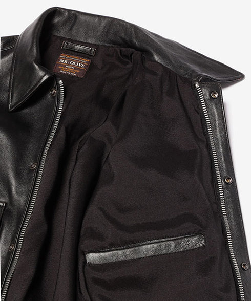 MR.OLIVE/ANTIQUE HAIR SHEEP LEATHER / FLIGHT JACKET ミスターオリーブ/アンティーク ヘアーシープレザー / フライトジャケット